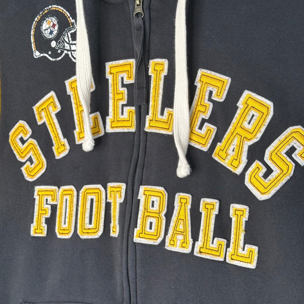 NFL Pittsburgh Steelers Football Black Full Zip Hoodie Mens Large‎ - Picture 6 of 16